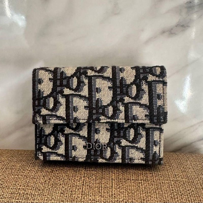 *SHIHNA名牌精品* DIOR Oblique 提花三折短夾-0