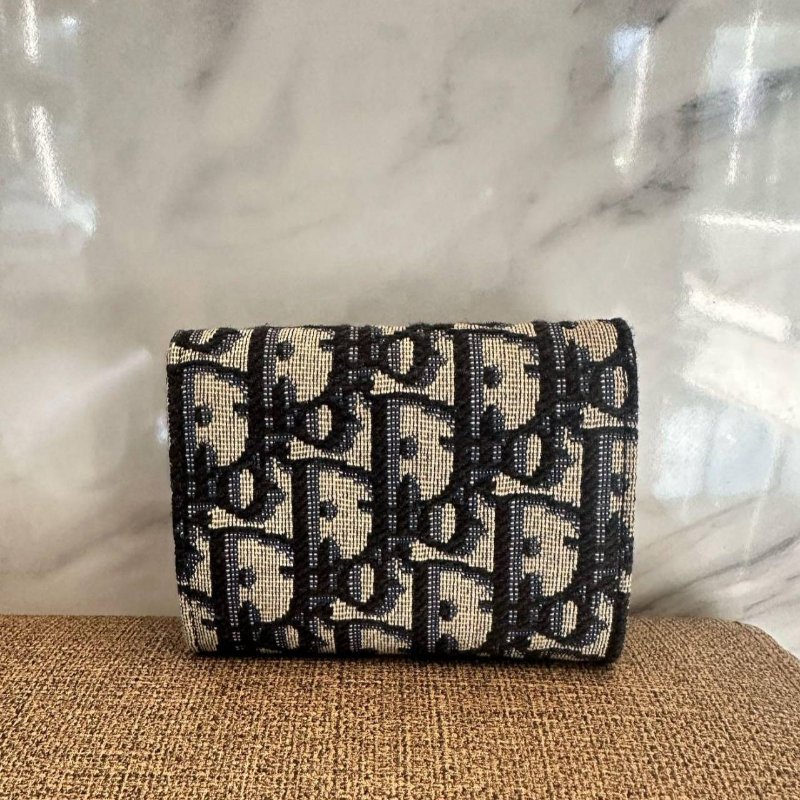 *SHIHNA名牌精品* DIOR Oblique 提花三折短夾-2