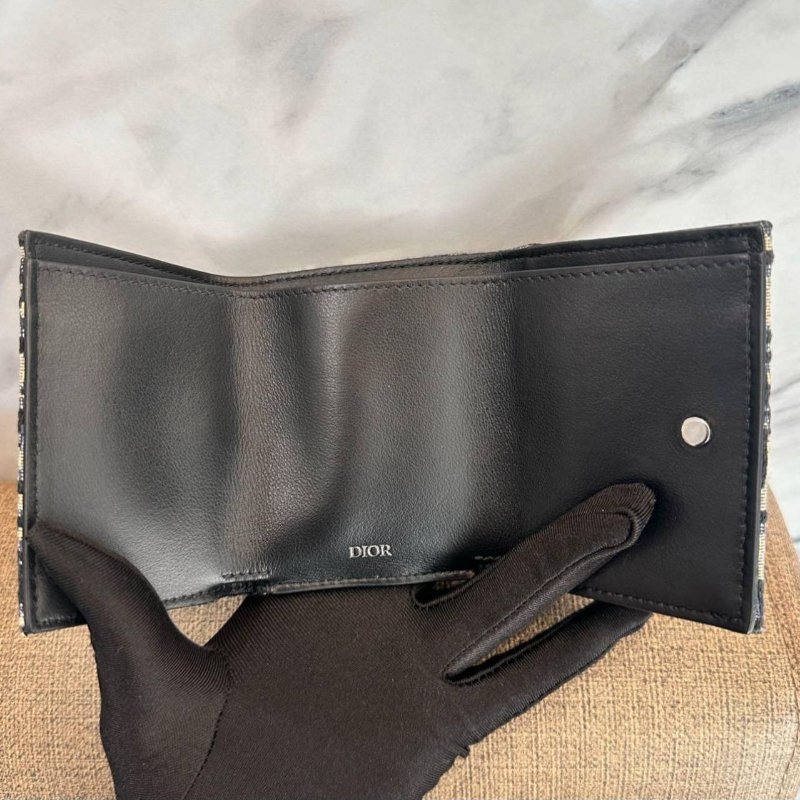 *SHIHNA名牌精品* DIOR Oblique 提花三折短夾-4