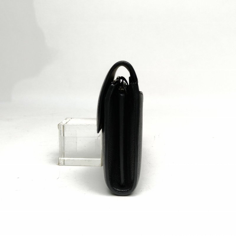 HERMES Constance康康長款錢包黑色Epsom皮A刻銀扣肩背包-1