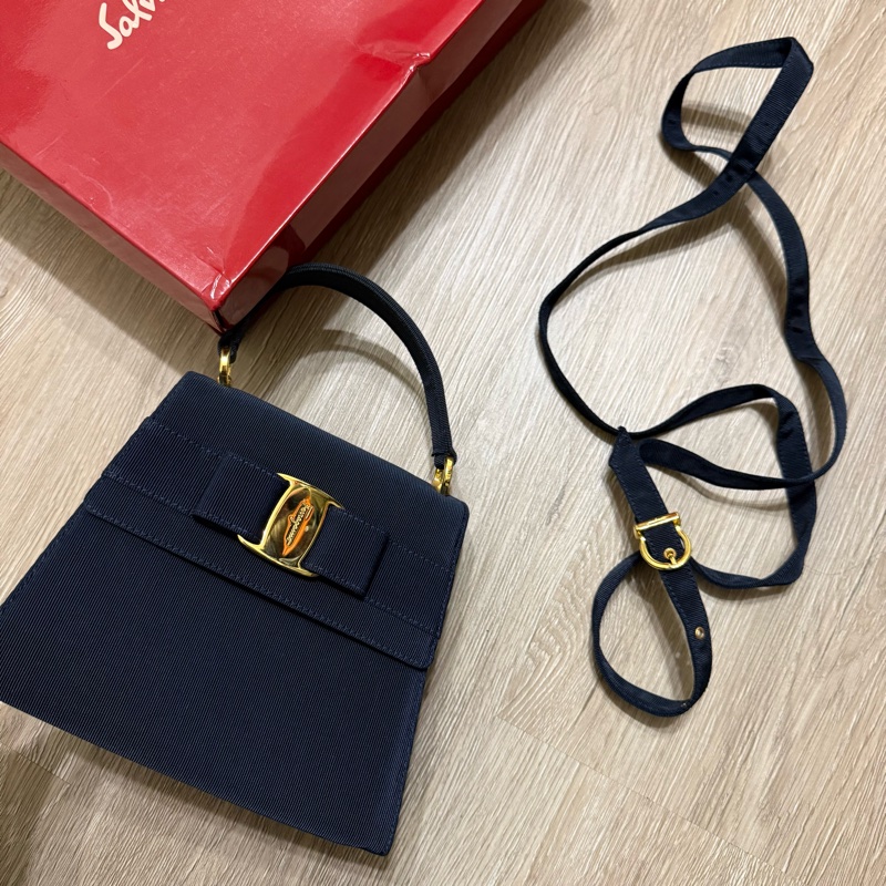 瑞奇二手精品 Ferrgamo 小包 側背 方包 手提 美品-1