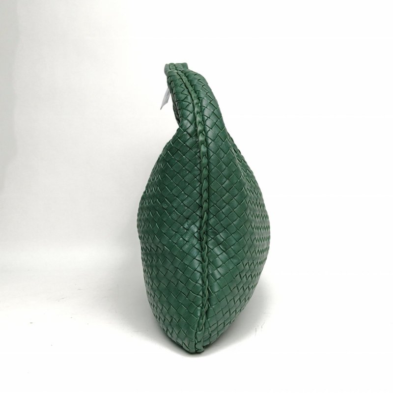 BOTTEGA VENETA 綠色羊皮經典編織和尚包肩背包-1