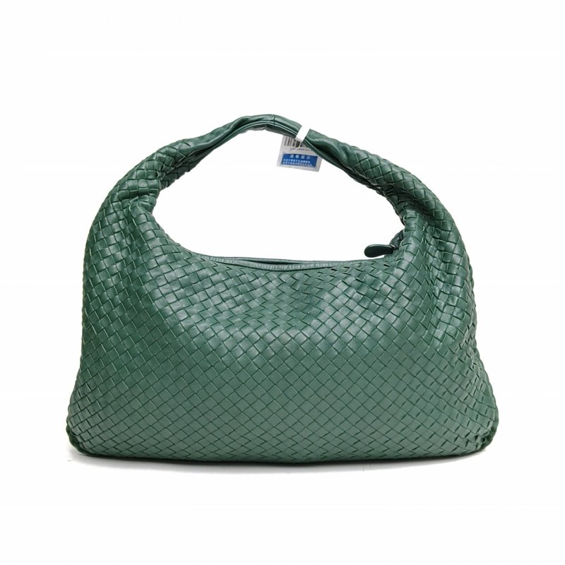 BOTTEGA VENETA 綠色羊皮經典編織和尚包肩背包-2