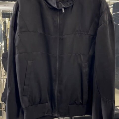 [全新][附收據] ysl teddy 外套 satin 絲 飛行 夾克 saint laurent 胸口logo刺繡