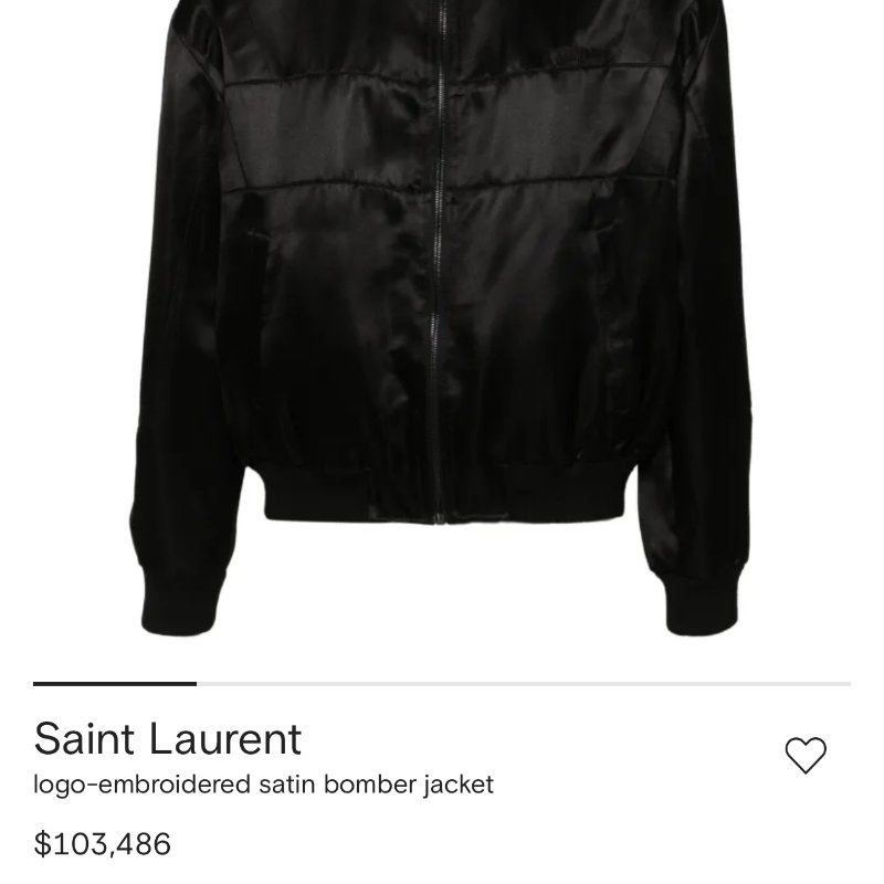 [全新][附收據] ysl teddy 外套 satin 絲 飛行 夾克 saint laurent 胸口logo刺繡-4