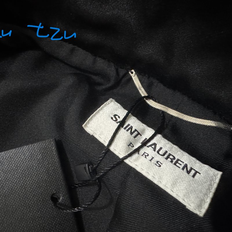 [全新][附收據] ysl teddy 外套 satin 絲 飛行 夾克 saint laurent 胸口logo刺繡-11