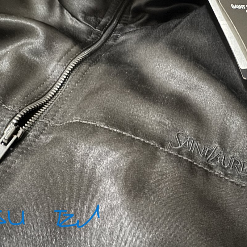 [全新][附收據] ysl teddy 外套 satin 絲 飛行 夾克 saint laurent 胸口logo刺繡-14
