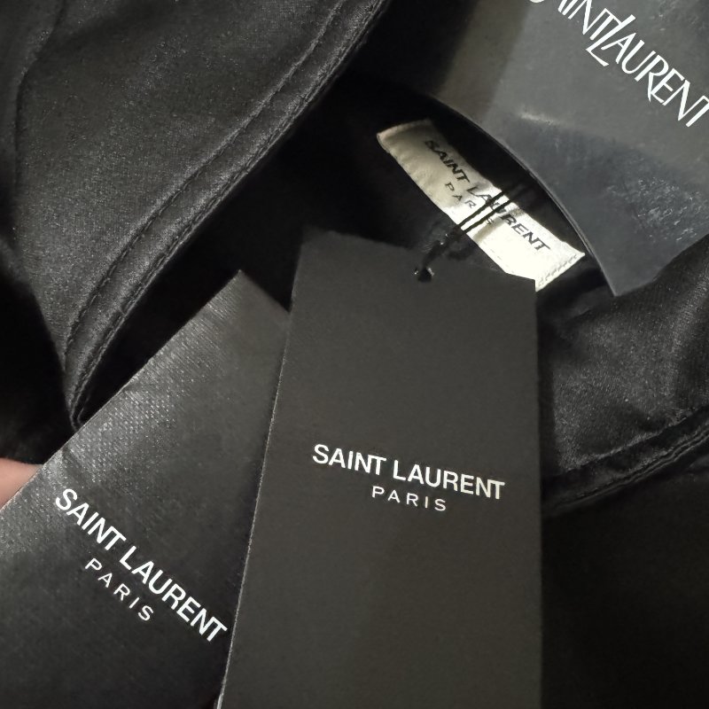 [全新][附收據] ysl teddy 外套 satin 絲 飛行 夾克 saint laurent 胸口logo刺繡-15