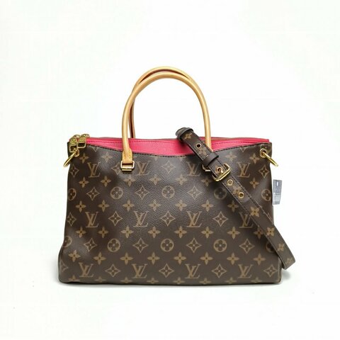 LOUIS VUITTON Pallas傳奇大號老花PVC金扣2014肩背包
