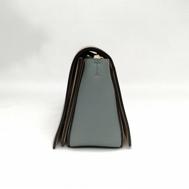 CELINE Frame小方包中號拼色牛皮金扣肩背包-1