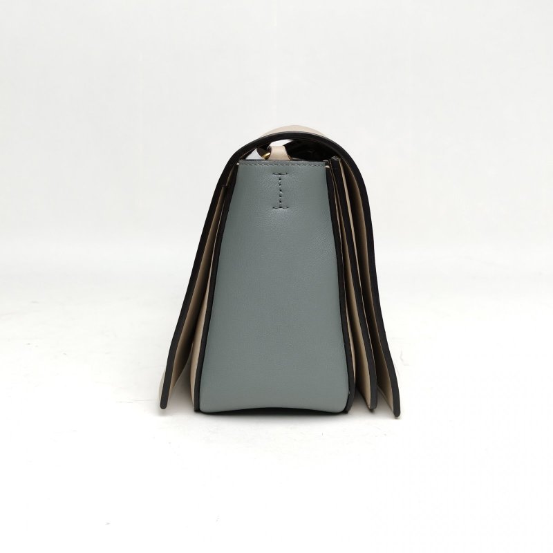 CELINE Frame小方包中號拼色牛皮金扣肩背包-3