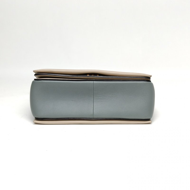 CELINE Frame小方包中號拼色牛皮金扣肩背包-4