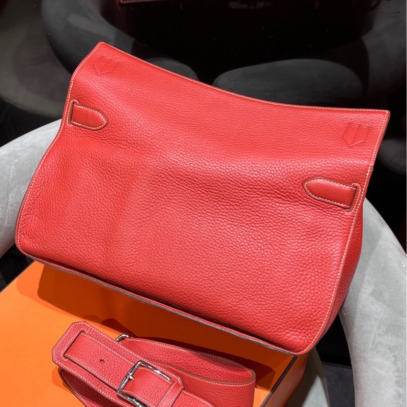 HERMES愛馬仕Jypsiere吉普賽37 三文魚色 TOGO皮銀扣 框O-1