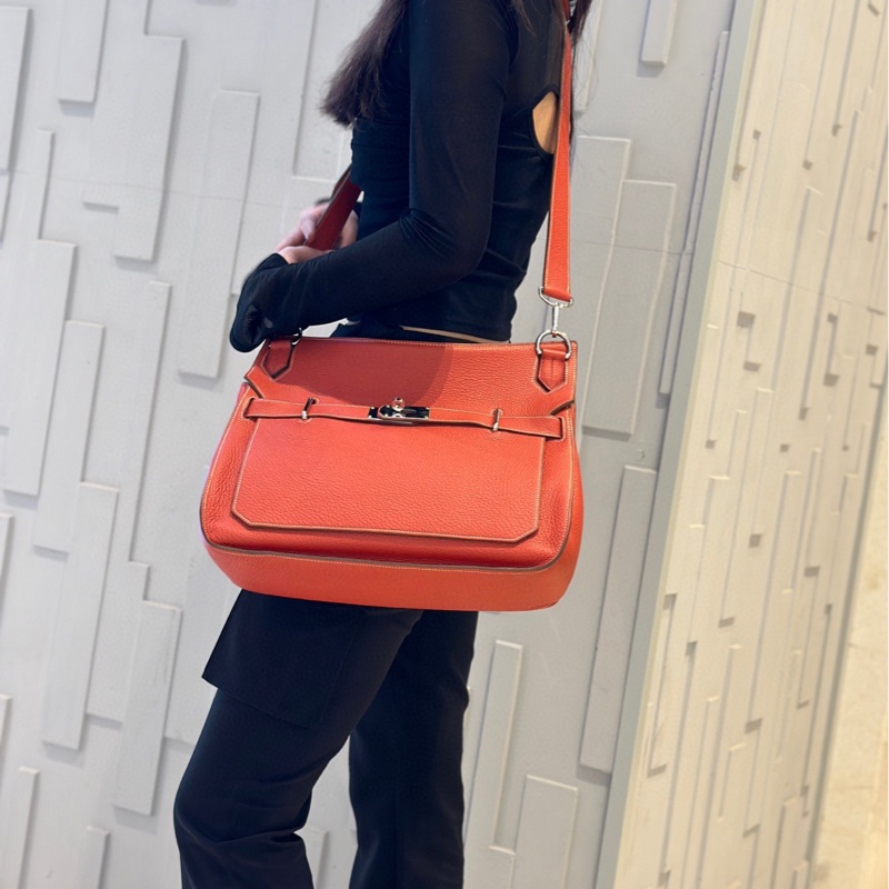 HERMES愛馬仕Jypsiere吉普賽37 三文魚色 TOGO皮銀扣 框O-2