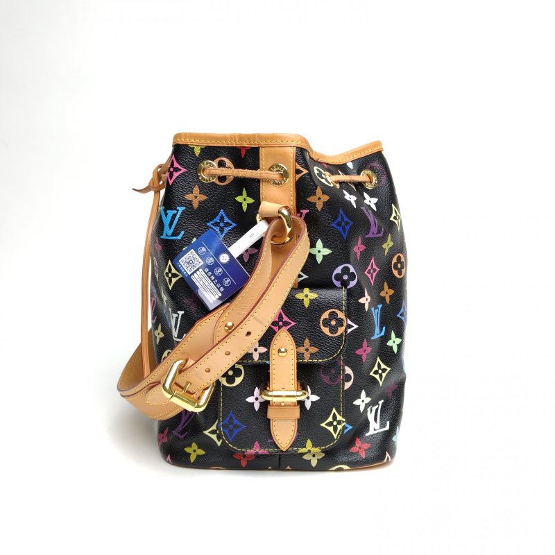 LOUIS VUITTON 中古水桶包黑三彩PVC金扣2011肩背包-1