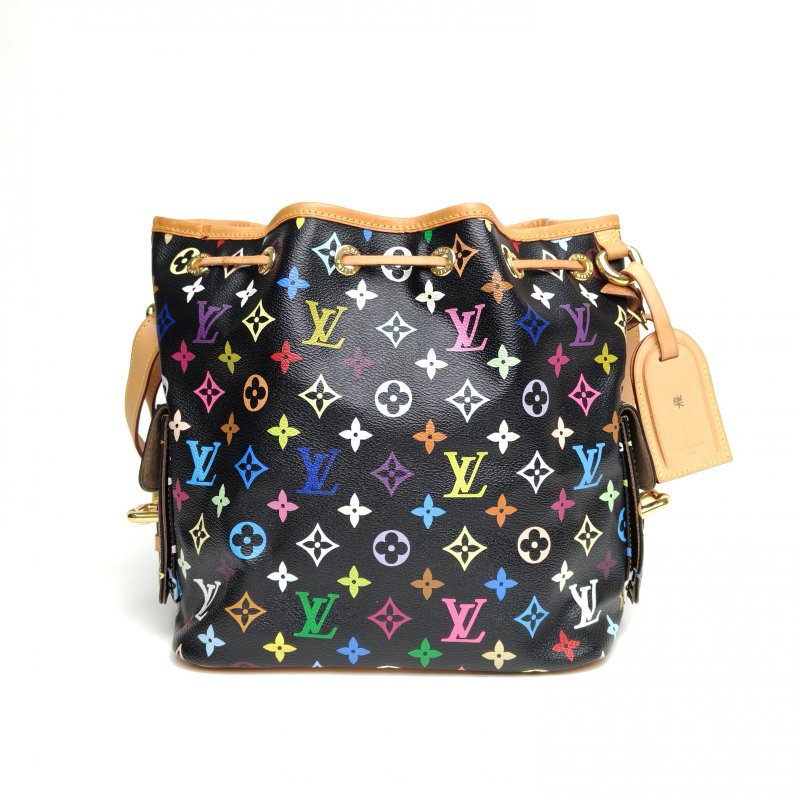 LOUIS VUITTON 中古水桶包黑三彩PVC金扣2011肩背包-2