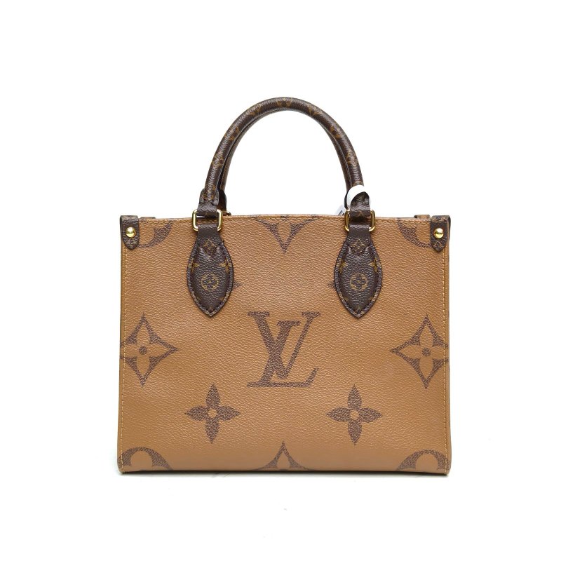 LOUIS VUITTON Onthego小號二合一寬肩帶老花PVC金扣晶片肩背包-2