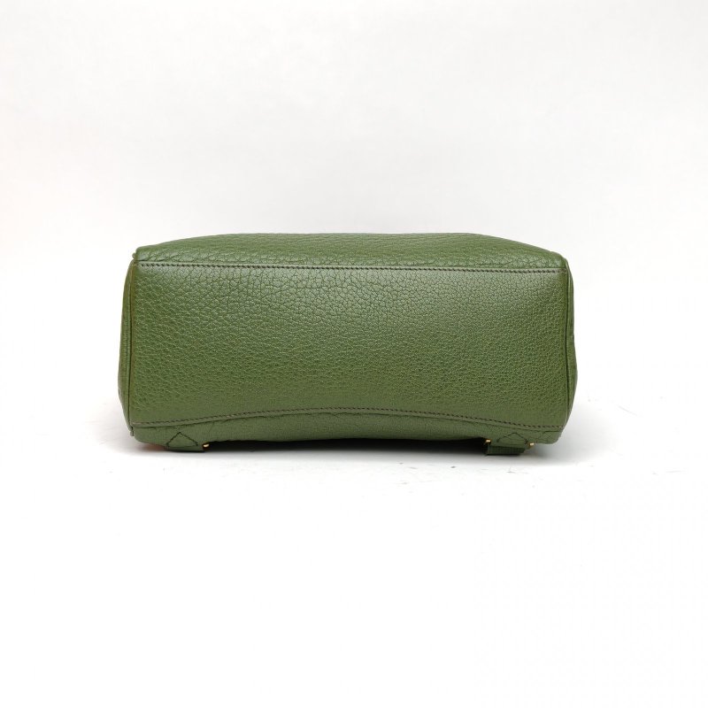 HERMES KellyAdoGm雙肩包草坪綠阿登皮框E金扣肩背包-4