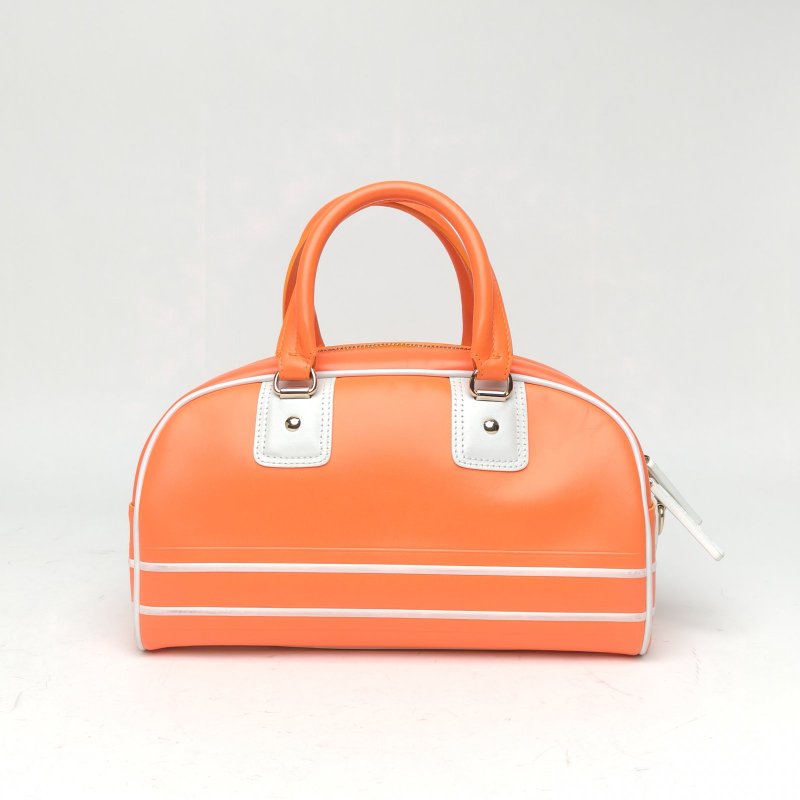 DIOR 橘色牛皮金扣2022DiorVibe保齡球包肩背包-2