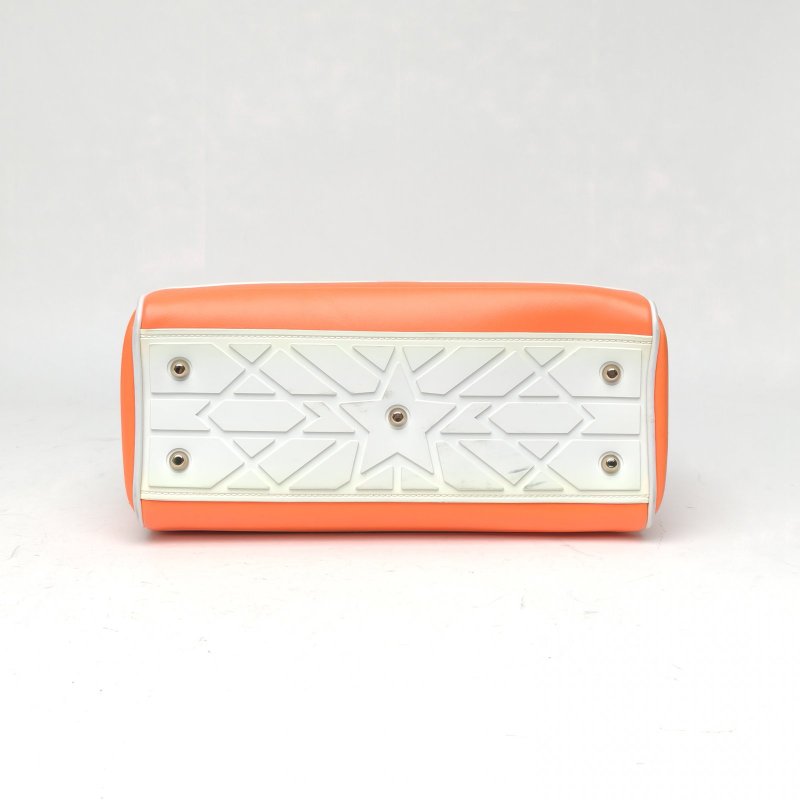 DIOR 橘色牛皮金扣2022DiorVibe保齡球包肩背包-4