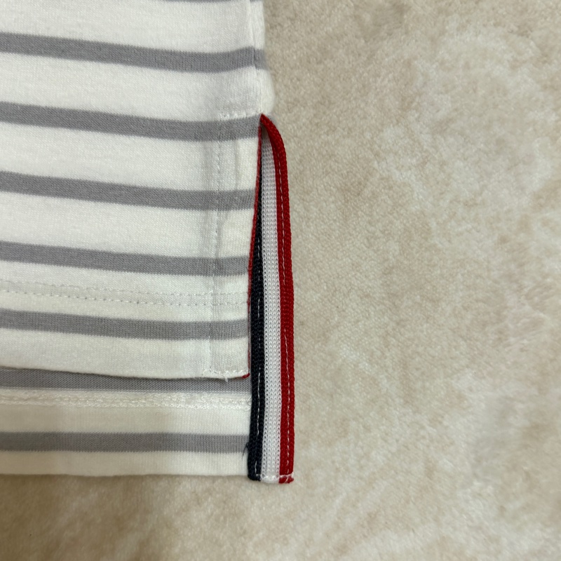 Thom Browne 灰色條紋棉質T恤-6