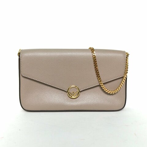 FENDI 灰色牛皮三合一鏈條包肩背包