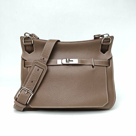 HERMES 吉普賽Jypsiere28大象灰TC皮框R銀扣肩背包