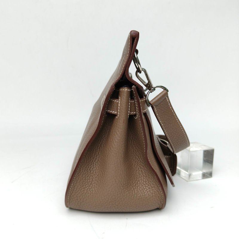 HERMES 吉普賽Jypsiere28大象灰TC皮框R銀扣肩背包-1