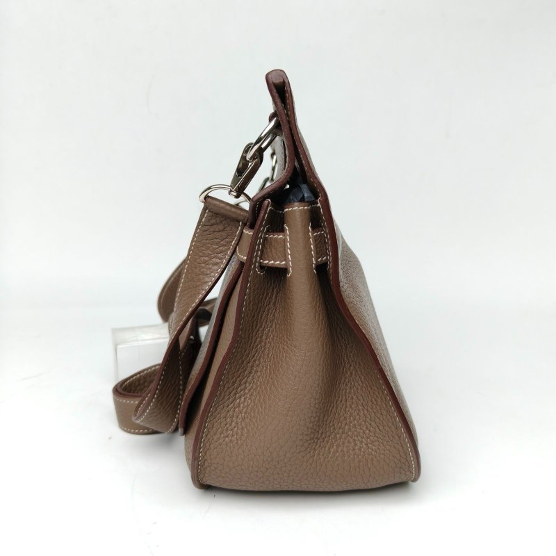 HERMES 吉普賽Jypsiere28大象灰TC皮框R銀扣肩背包-3