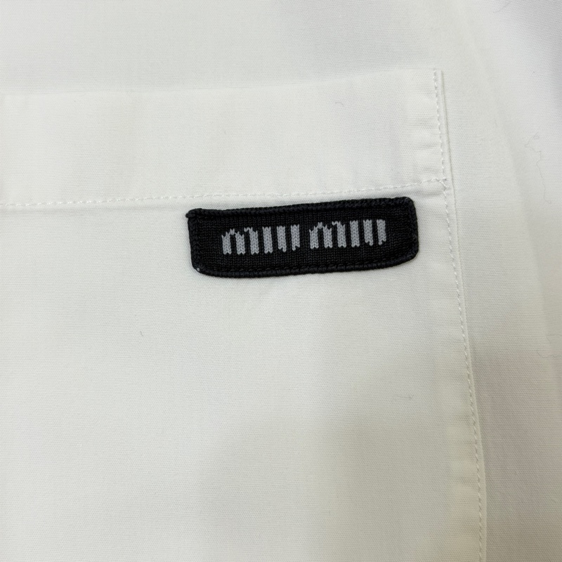 Miumiu 白色基本款襯衫 男女可穿-2