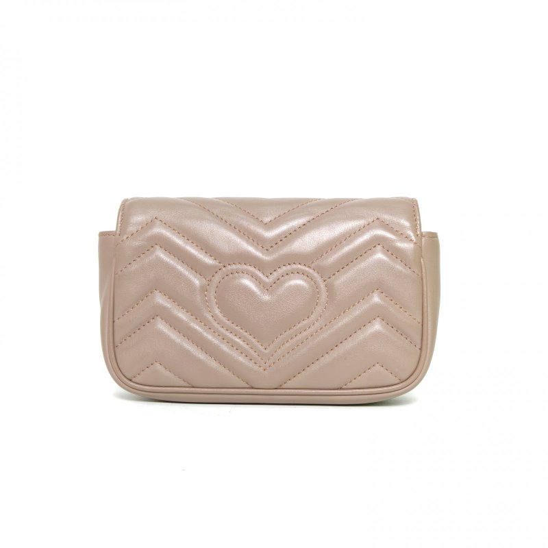 GUCCI GGMarmont肩背包超Mini奶茶色牛皮金扣肩背包-2