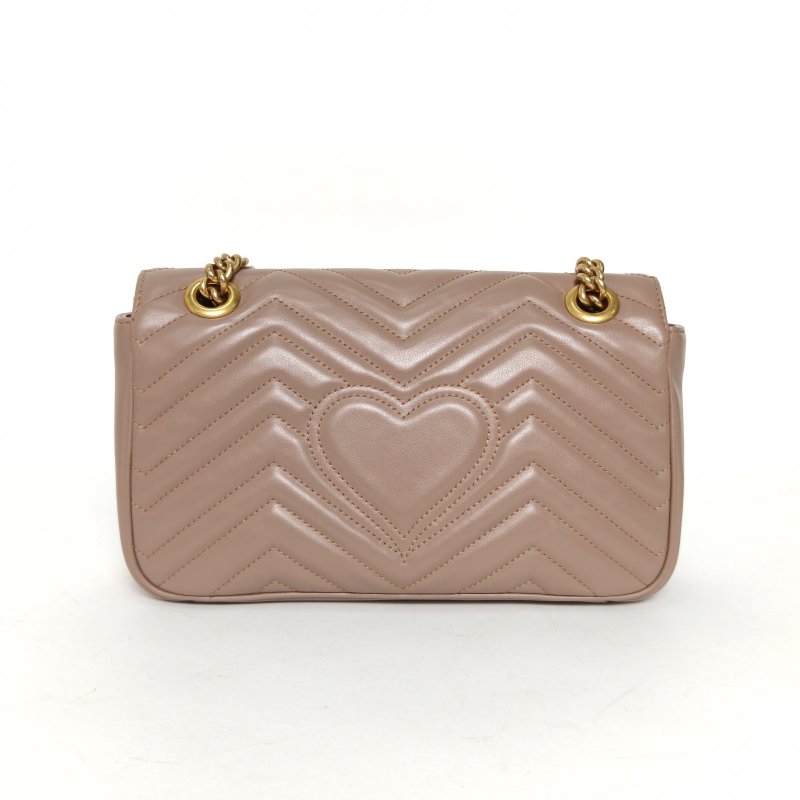 GUCCI GGMarmont肩背包小號裸色牛皮金扣肩背包-2