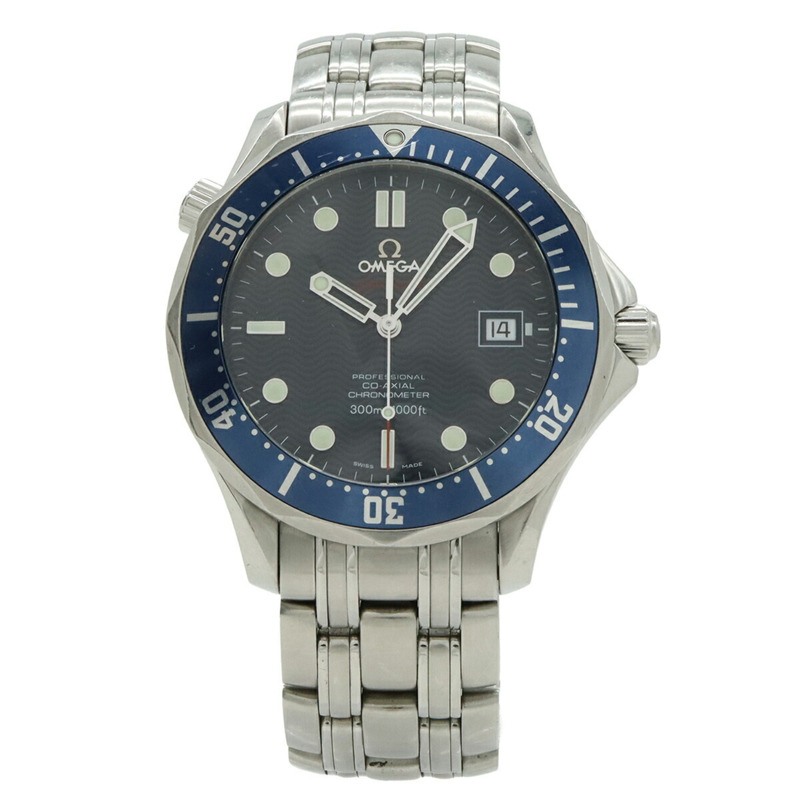 歐米茄海馬系列同軸天文台認證腕錶，300公尺防水，藍色錶盤，男士自動機械腕錶 2220.80-1