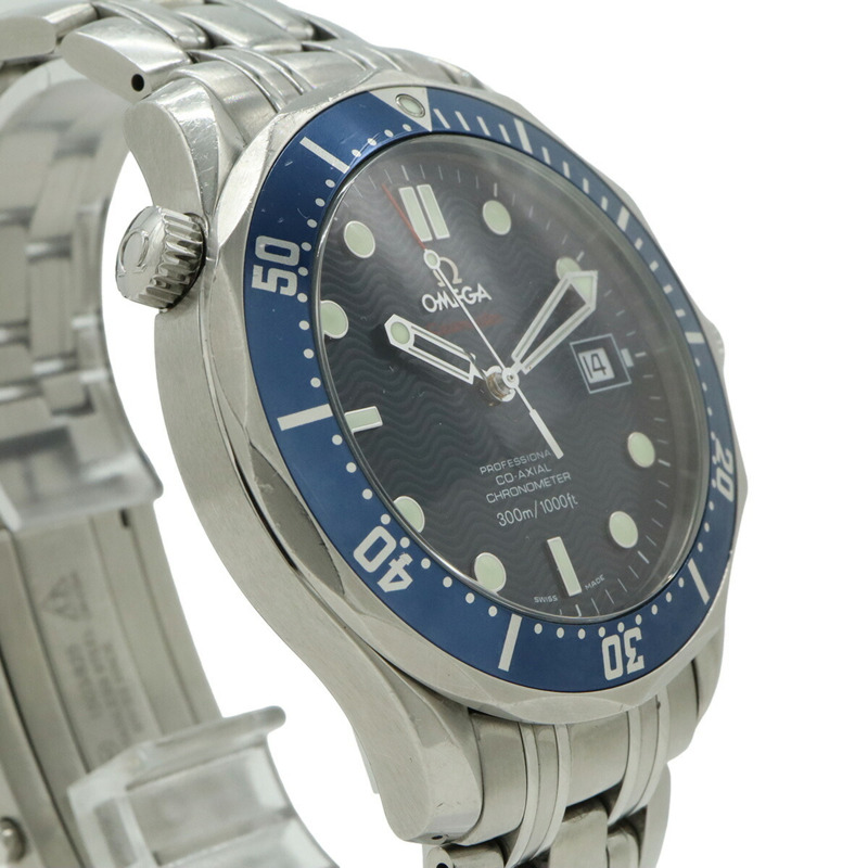 歐米茄海馬系列同軸天文台認證腕錶，300公尺防水，藍色錶盤，男士自動機械腕錶 2220.80-5