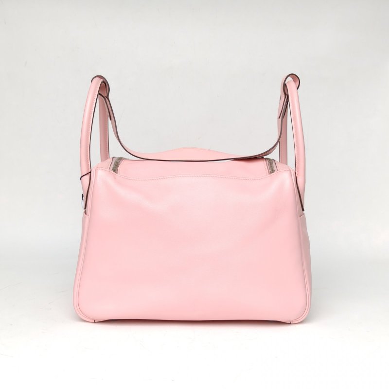 HERMES Lindy303Q新櫻花粉Swift皮X刻銀扣肩背包-2