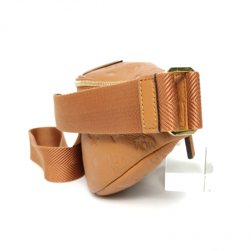 MCM 金棕色牛皮腰包肩背包-3