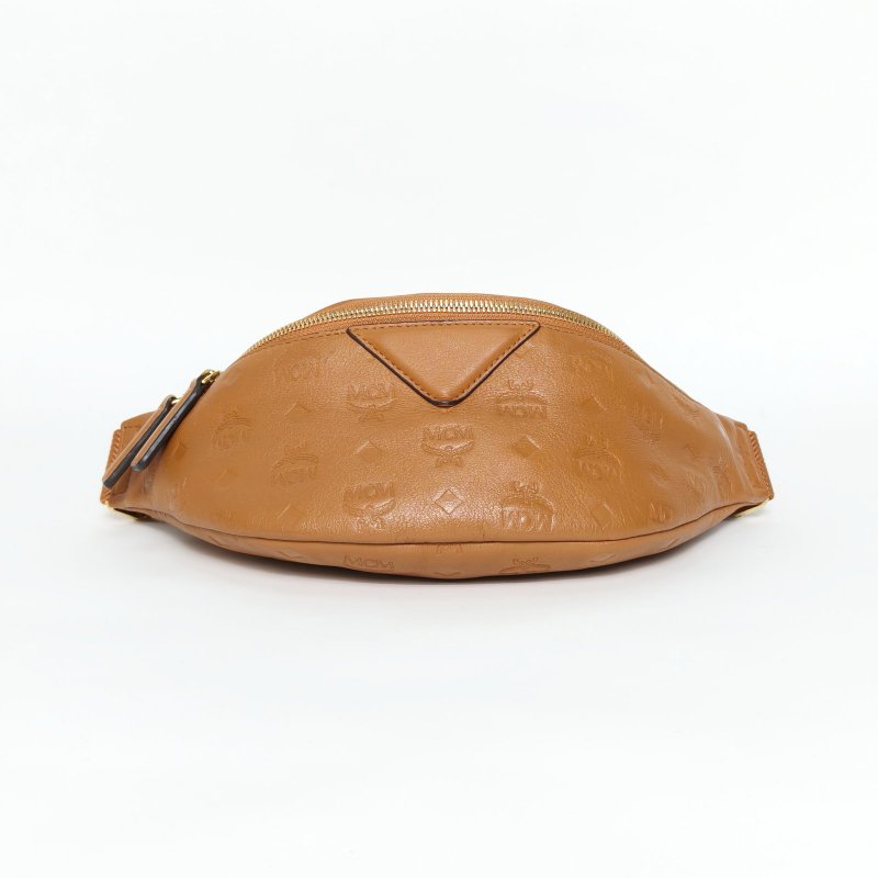 MCM 金棕色牛皮腰包肩背包-4