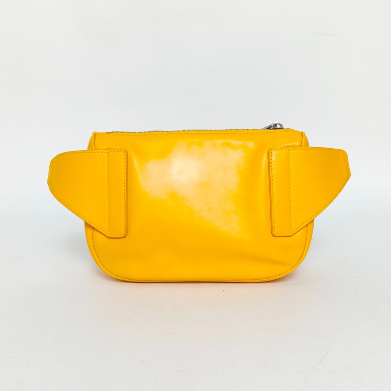 DIOR 黃色牛皮銀扣Worldtour系列經典印花馬鞍腰包肩背包-2