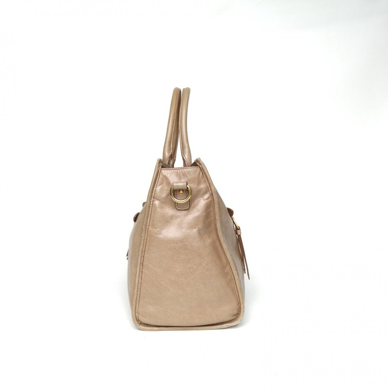 MIU MIU 駝色羊皮單肩包肩背包-3