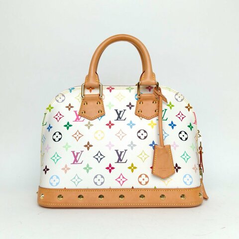 LOUIS VUITTON 白三彩PVC2011中古貝殼手提包肩背包