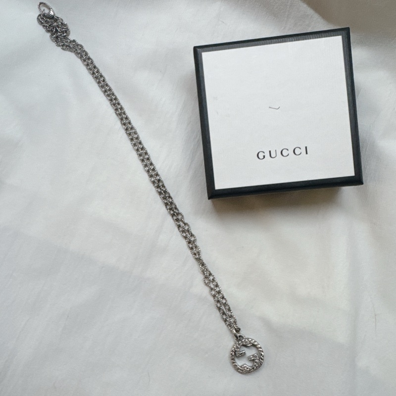 二手正品Gucci Interlocking G純銀雕花項鍊 Gucci項鍊 Gucci長鏈 Gucci配件-2