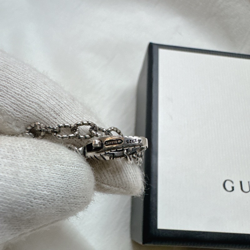 二手正品Gucci Interlocking G純銀雕花項鍊 Gucci項鍊 Gucci長鏈 Gucci配件-7