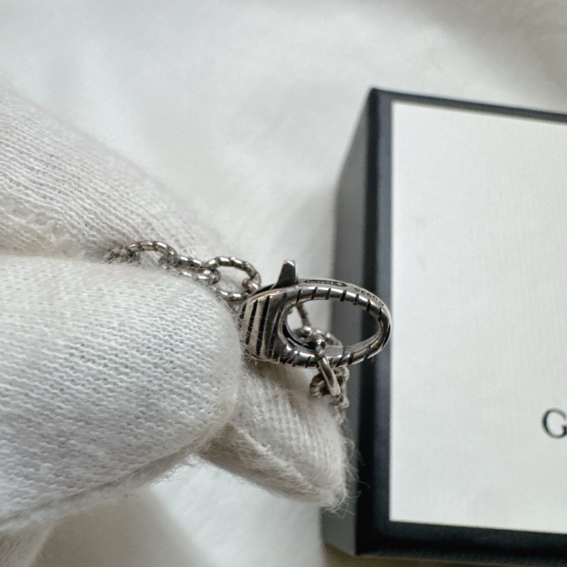 二手正品Gucci Interlocking G純銀雕花項鍊 Gucci項鍊 Gucci長鏈 Gucci配件-8