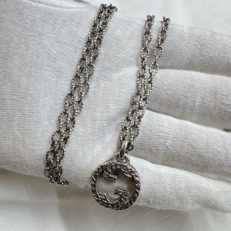 二手正品Gucci Interlocking G純銀雕花項鍊 Gucci項鍊 Gucci長鏈 Gucci配件-16