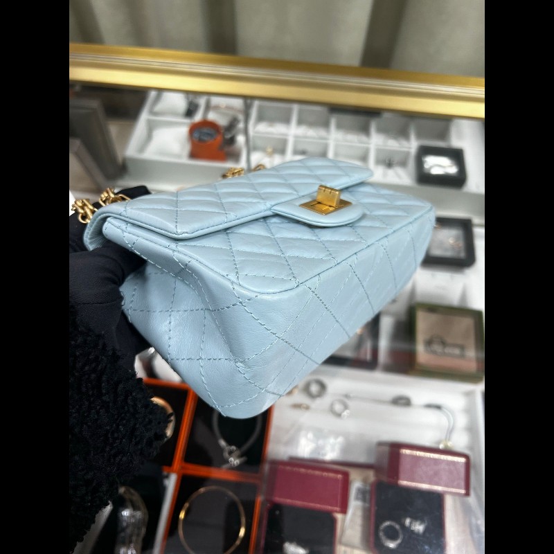 Chanel 2.55大mini
淡藍色-4