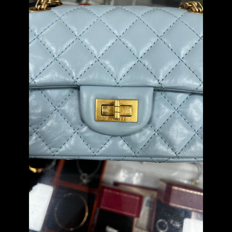 Chanel 2.55大mini
淡藍色-10