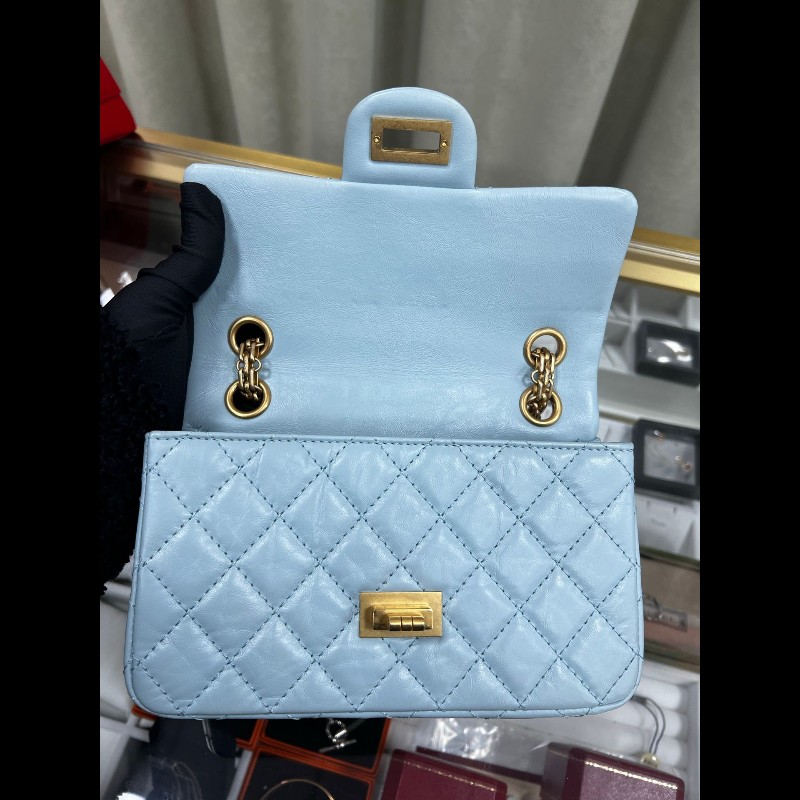 Chanel 2.55大mini
淡藍色-12