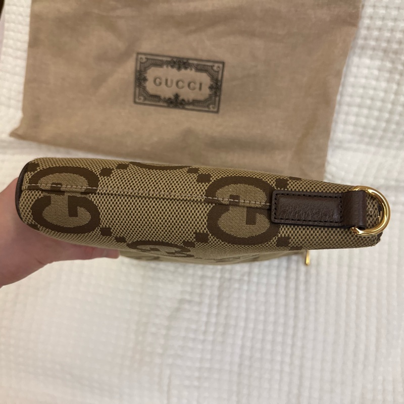 Gucci jumbo gg 緹花 郵差包 斜背 手拿包 兩用-3