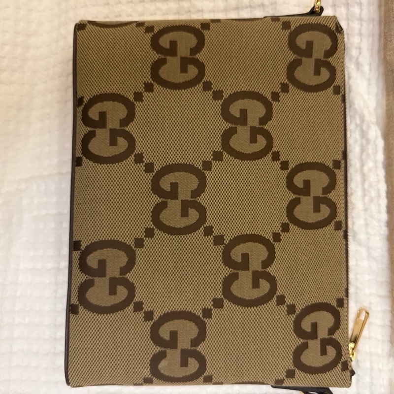 Gucci jumbo gg 緹花 郵差包 斜背 手拿包 兩用-7