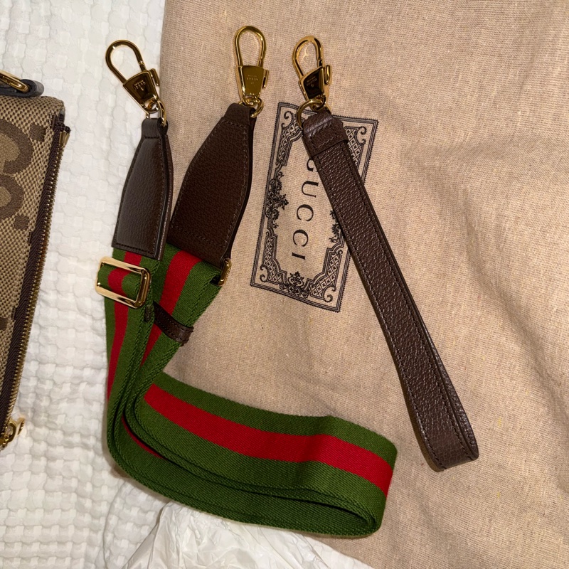 Gucci jumbo gg 緹花 郵差包 斜背 手拿包 兩用-12